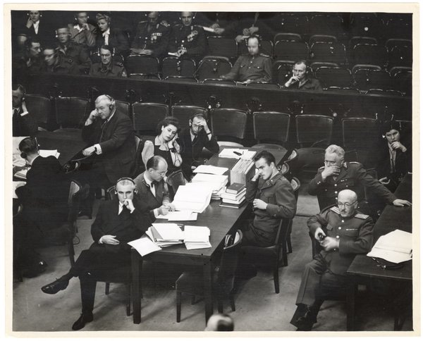 The courtroom at the Nuremburg trial